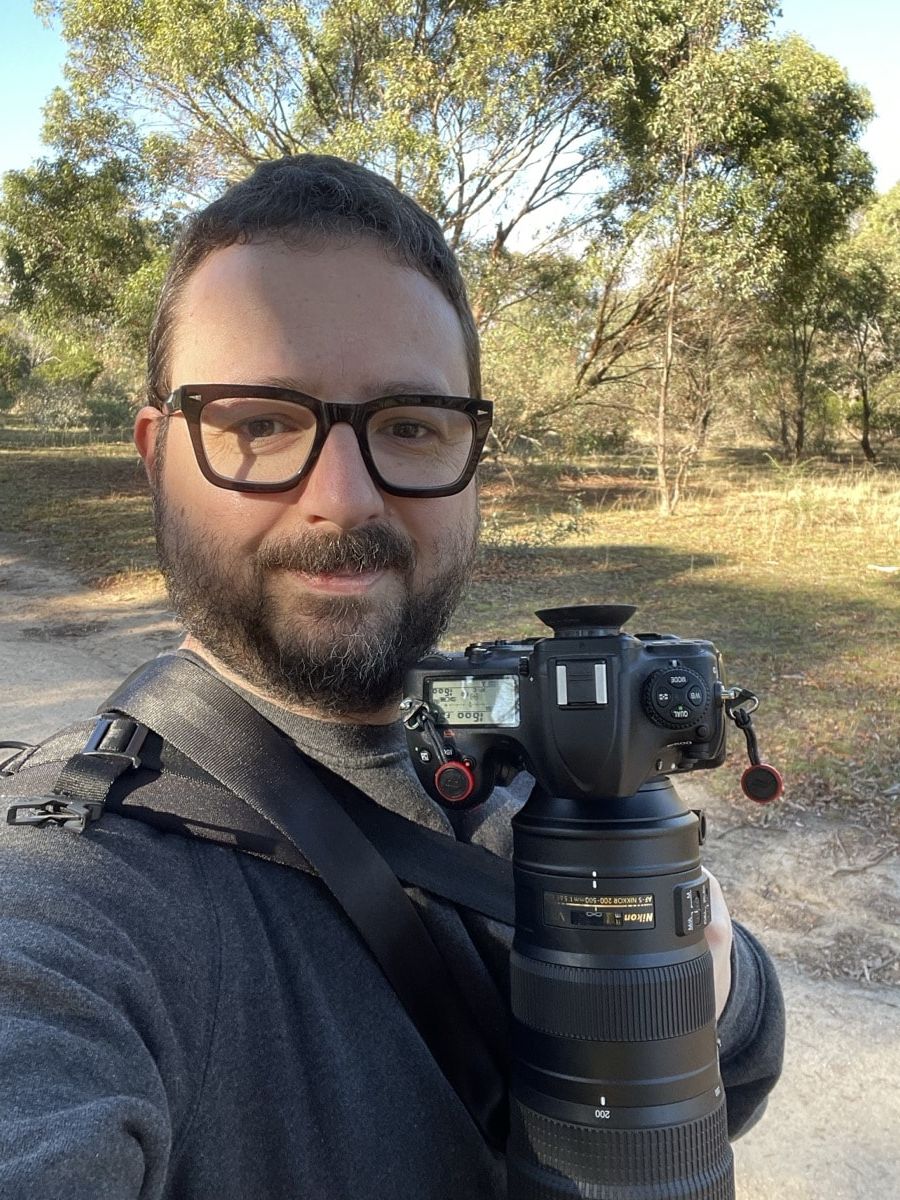 George holding his Nikon D500 + 200-500 setup