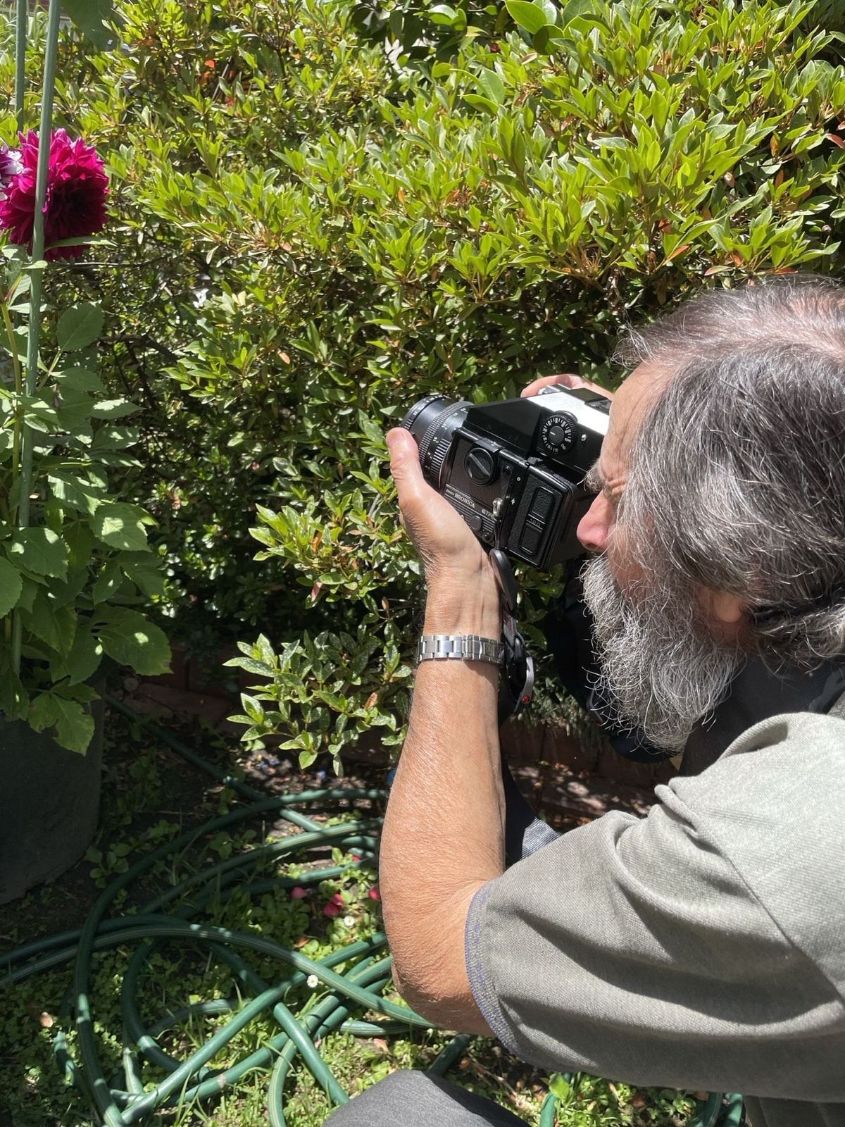 My dad shooting with my Bronica ETRSi