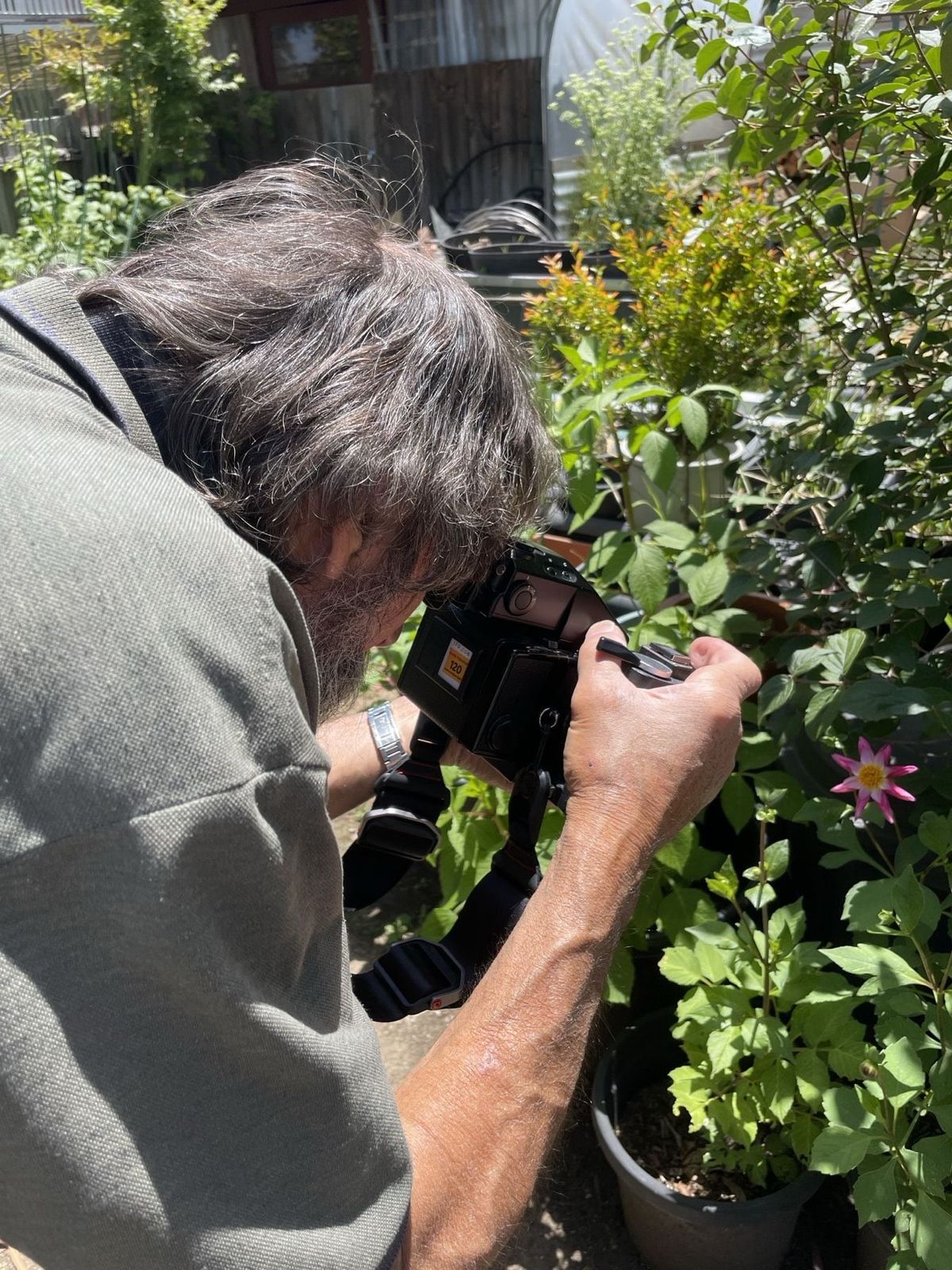 My dad shooting with my Bronica ETRSi